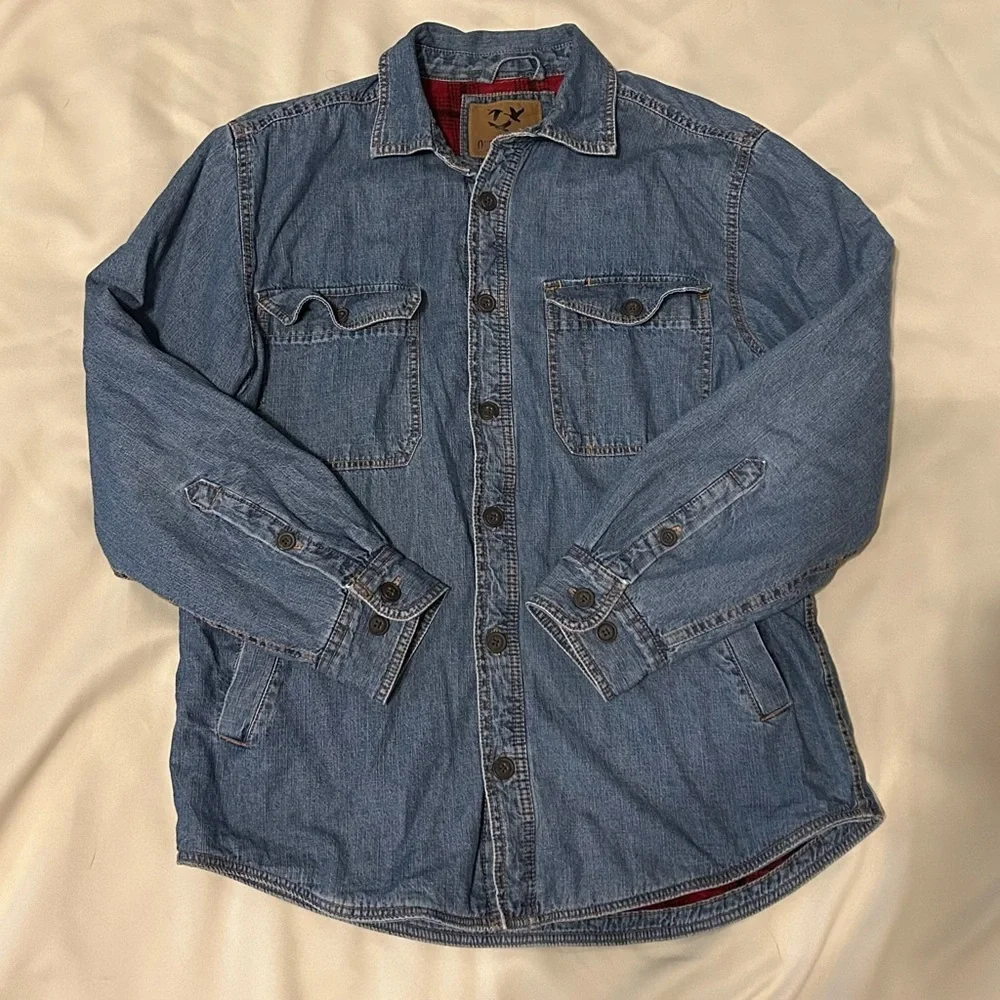 Outdoor Life Denim Plaid Fleece Lined Shacket - M - Picture 8 of 10